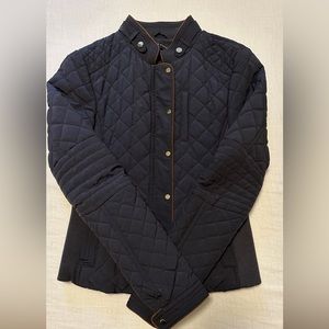Zara Woman Quilted Navy Blue Jacket